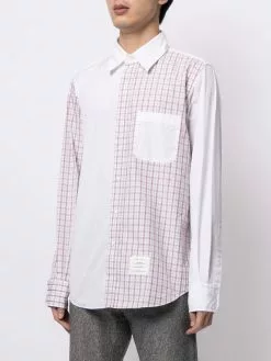 Thom Browne multi-panel check-print shirt