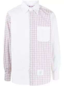Thom Browne multi-panel check-print shirt