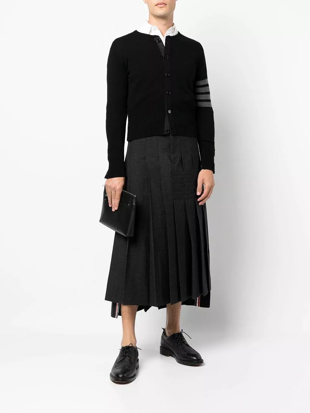 Thom Browne 4 Bar stripe button up cardigan cardigans of men 2 Thom Browne 4-Bar stripe button-up cardigan