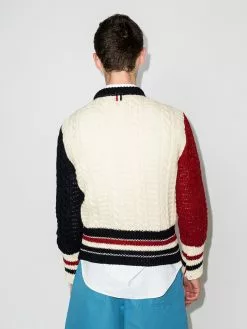 Thom Browne three-tone cable-knit jumper