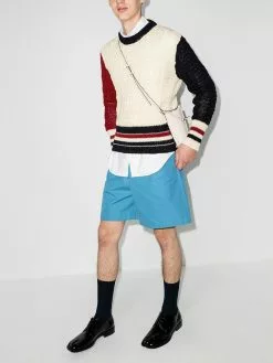 Thom Browne three-tone cable-knit jumper