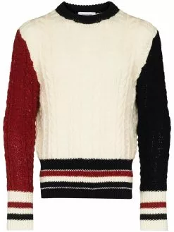 Thom Browne three-tone cable-knit jumper