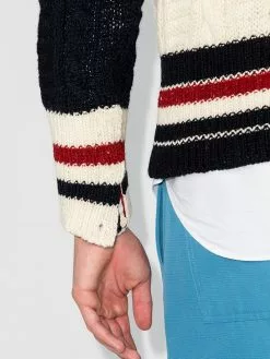 Thom Browne three-tone cable-knit jumper