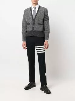 Thom Browne 4-Bar stripe tweed cardigan