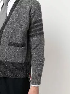 Thom Browne 4-Bar stripe tweed cardigan