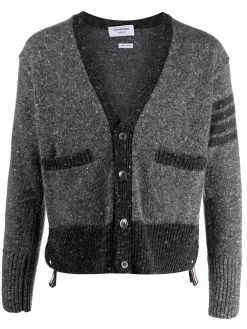 Thom Browne 4-Bar stripe tweed cardigan