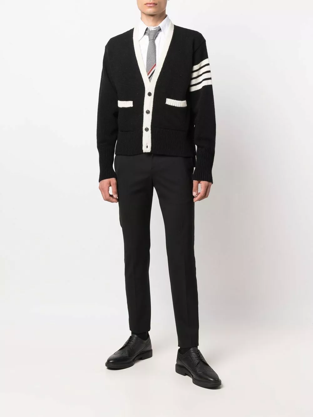Thom Browne 4 Bar stripe cardigan cardigans of men 2 Thom Browne 4-Bar stripe cardigan