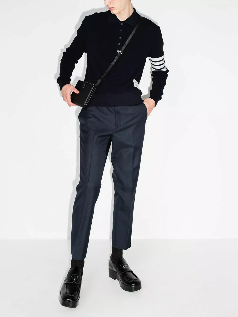 Thom Browne 4 Bar Stripe long sleeved polo shirt polo shirts of men 5 Thom Browne 4-Bar Stripe long-sleeved polo shirt