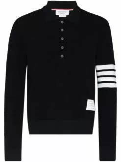 Thom Browne 4-Bar Stripe long-sleeved polo shirt