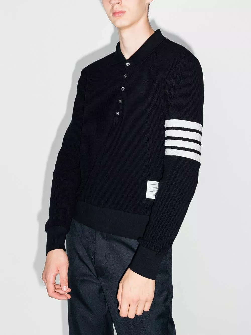 Thom Browne 4 Bar Stripe long sleeved polo shirt polo shirts of men 2 Thom Browne 4-Bar Stripe long-sleeved polo shirt