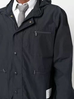 Thom Browne logo-patch hooded jacket