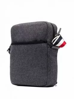 Thom Browne tricolour shoulder strap striped messenger bag