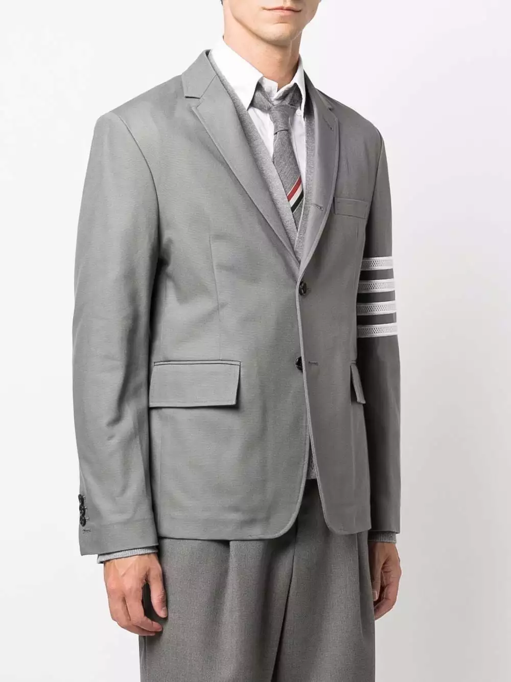 Thom Browne 4 Bar stripe notched lapels blazer blazers of men 3 Thom Browne 4-Bar stripe notched lapels blazer