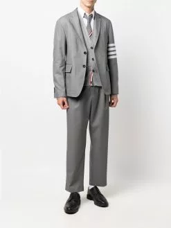 Thom Browne 4-Bar stripe notched lapels blazer