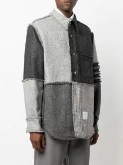 Thom Browne 4-Bar Stripe patchwork shirt-jacket