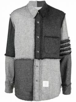 Thom Browne 4-Bar Stripe patchwork shirt-jacket