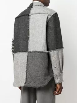 Thom Browne 4-Bar Stripe patchwork shirt-jacket