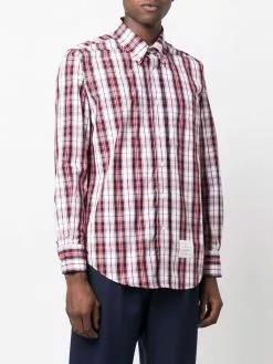 Thom Browne tartan-check poplin shirt