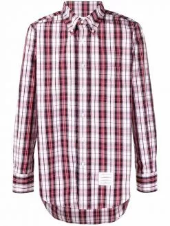 Thom Browne tartan-check poplin shirt