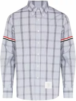 Thom Browne RWB-armband windowpane-print shirt