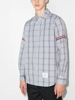 Thom Browne RWB-armband windowpane-print shirt