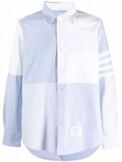 Thom Browne 4-Bar stripe panelled shirt
