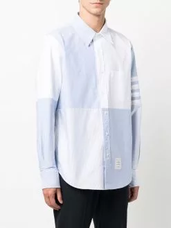 Thom Browne 4-Bar stripe panelled shirt