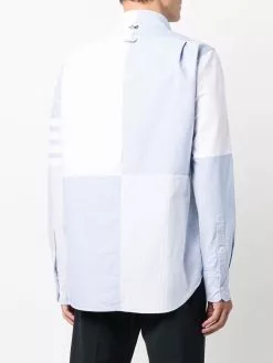 Thom Browne 4-Bar stripe panelled shirt