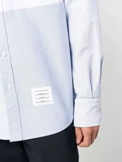 Thom Browne 4-Bar stripe panelled shirt