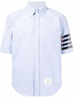 Thom Browne 4-bar stripe short-sleeved shirt