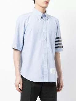 Thom Browne 4-bar stripe short-sleeved shirt