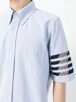 Thom Browne 4-bar stripe short-sleeved shirt