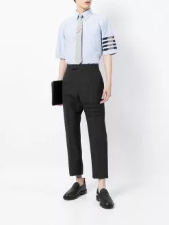 Thom Browne 4-bar stripe short-sleeved shirt