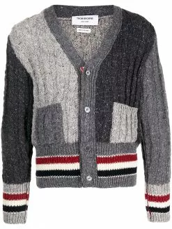 Thom Browne RWB-stripe two-tone cardigan