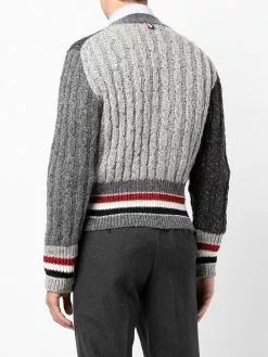 Thom Browne RWB-stripe two-tone cardigan