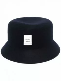 Thom Browne address logo patch bucket hat