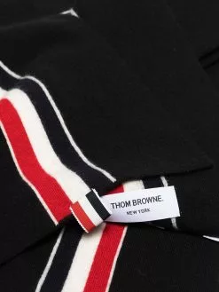 Thom Browne tricolour detail knitted scarf