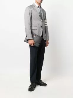 Thom Browne grosgrain-tab leather clutch bag