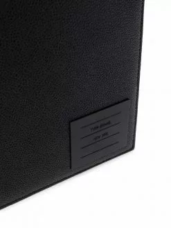 Thom Browne grosgrain-tab leather clutch bag
