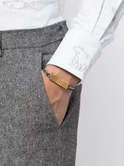 Thom Browne logo-engraved woven bracelet