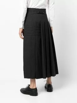 Thom Browne 4-Bar Stripe pleated midi skirt