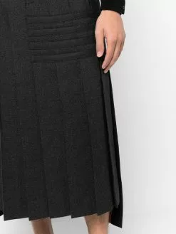 Thom Browne 4-Bar Stripe pleated midi skirt