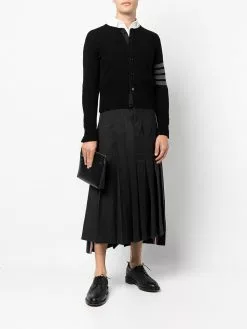Thom Browne 4-Bar Stripe pleated midi skirt