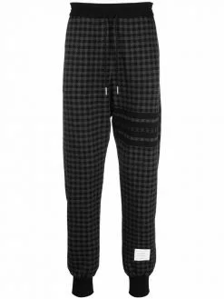 Thom Browne houndstooth-check track pants