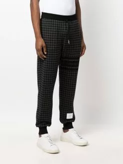 Thom Browne houndstooth-check track pants