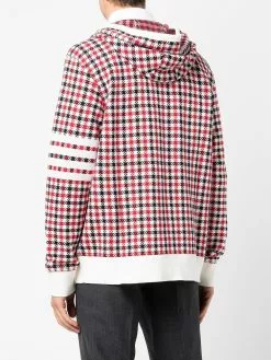 Thom Browne 4-Bar stripe check-print hoodie
