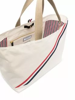 Thom Browne RWB stripe canvas tote bag