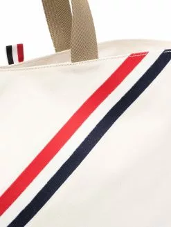 Thom Browne RWB stripe canvas tote bag