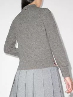 Thom Browne logo-patch knitted pool shirt