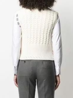 Thom Browne cable knit vest top